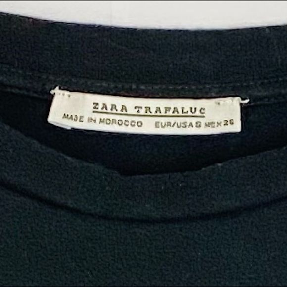 ZARA Black Short Tee w Lace Overlay Tank Top - Picture 10 of 10